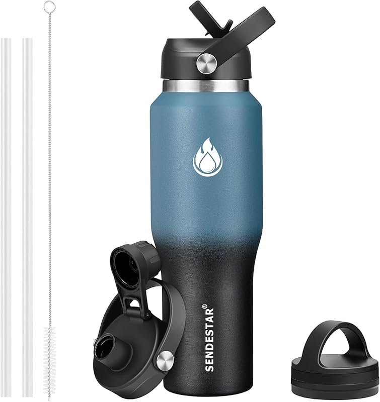 SENDESTAR 40oz Insulated Stainless Steel Water Bottle Keeps Cold 48H H