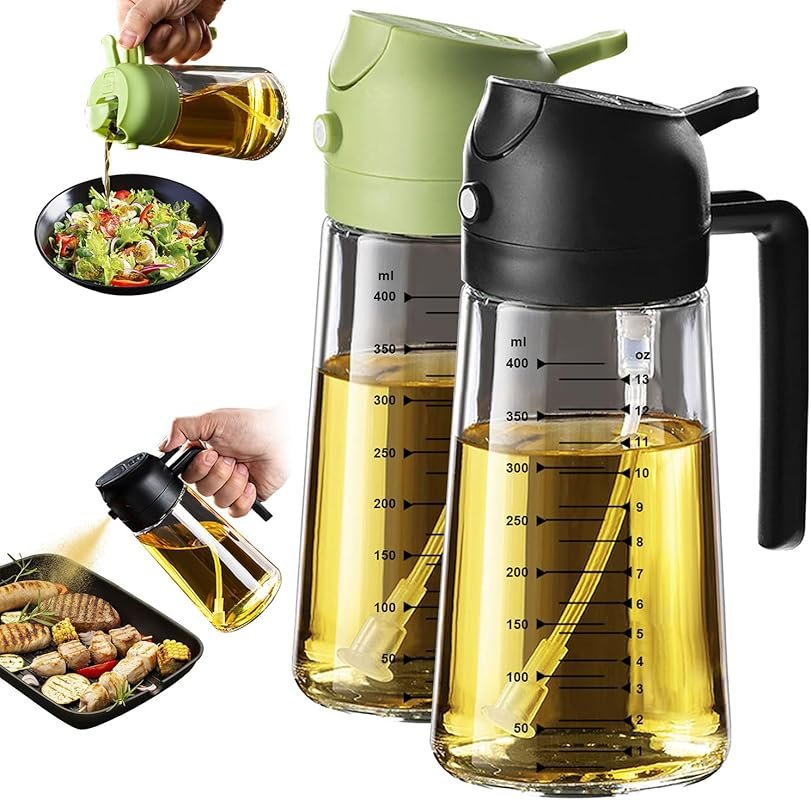TrendPlain 16oz Glass Oil Sprayer for Kitchen Gadgets & Air Fryer