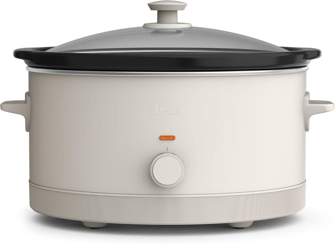 Bella 6.0 Qt Manual Slow Cooker with Ceramic Nonstick Pot, 3 Temp Sett