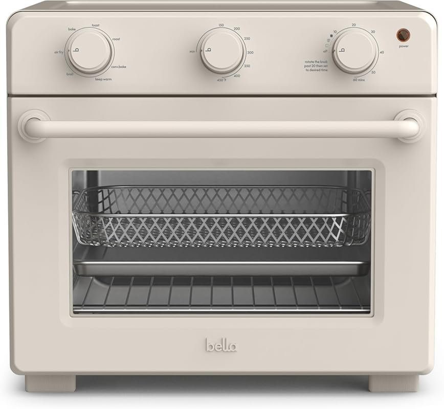 Bella Air Fry Toaster Oven with 7 Presets, Dishwasher-Safe Trays & 60-