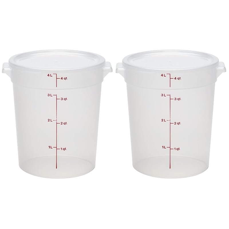 Cambro BPA-Free Quart Food Storage Buckets – 2 Pack Translucent Contai