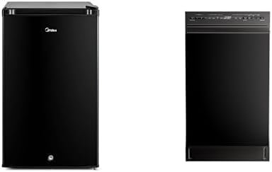 Midea 3.0 Cu.ft Upright Freezer Black + Midea 8-Place Built-in Dishwas