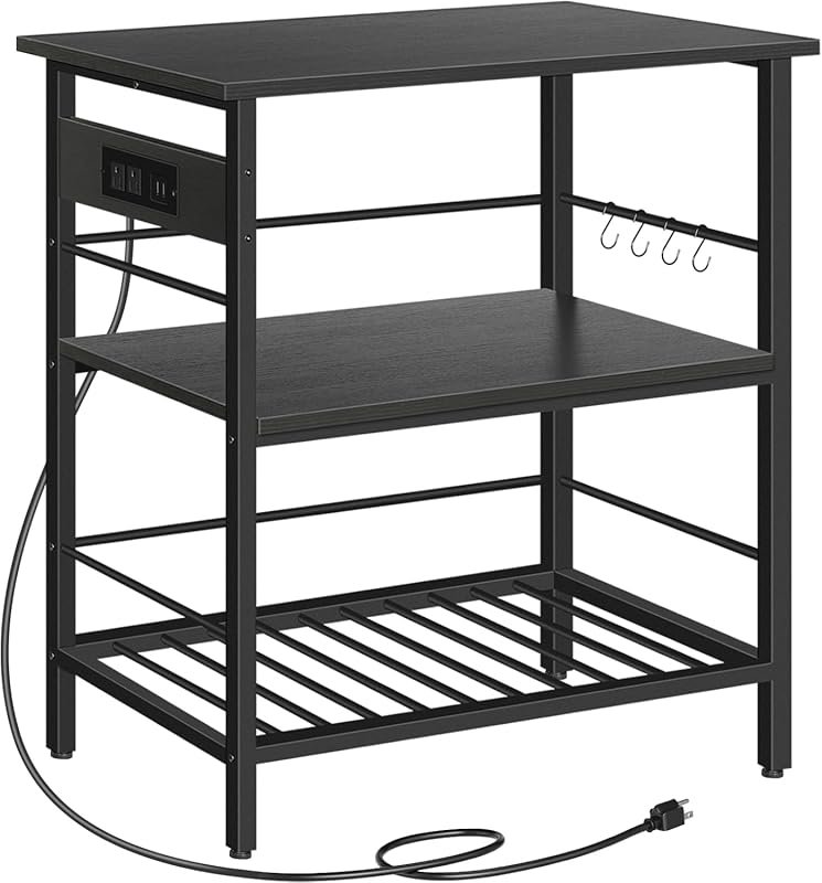 HOOBRO Kitchen Island with Power Outlet, 3-Tier Coffee Station, 35.4