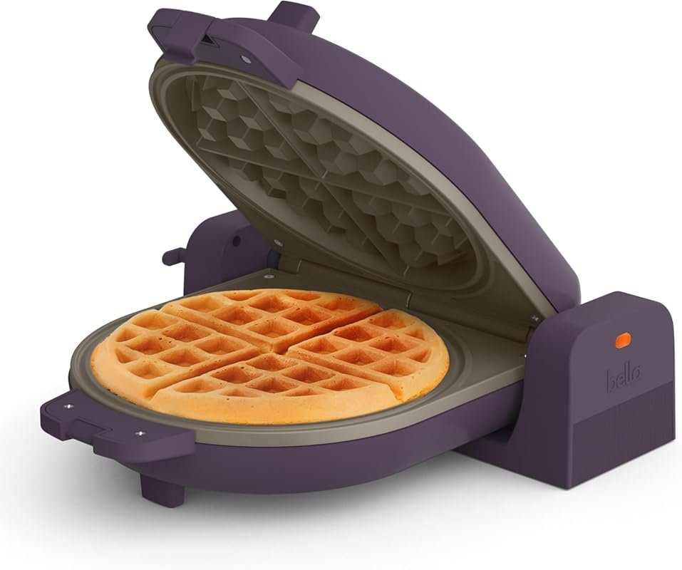 bella 7” Wide Flip-n-Store Waffle Maker: EverGood™ Ceramic Nonstick
