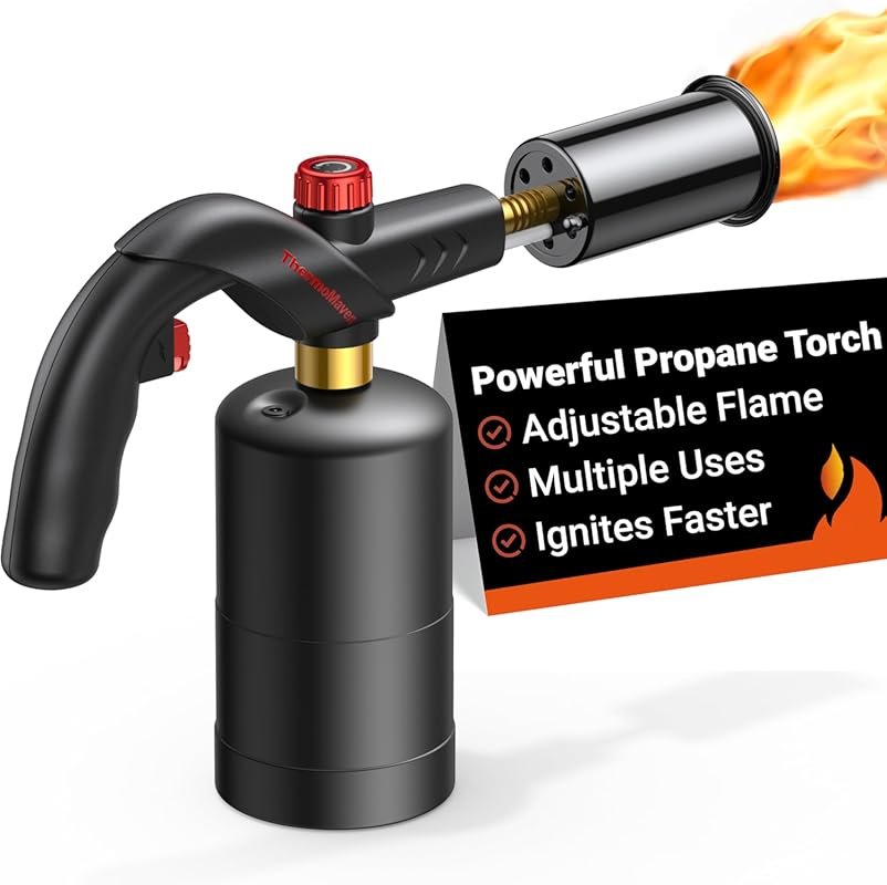 Powerful Propane Torch for Searing, BBQ & Grill, Adjustable Blow Torch