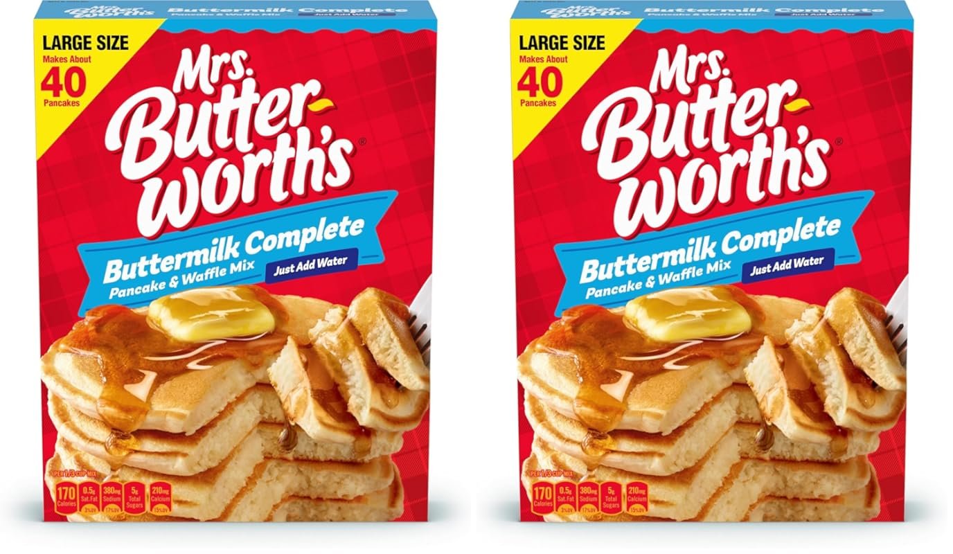 Mrs. Butterworth's Buttermilk Pancake & Waffle Mix, 32 oz (Pack of 2)