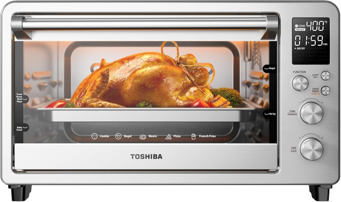 TOSHIBA ChefFry Air Fryer Toaster Oven, 26.4 QT Large, 12-in-1, Stainl