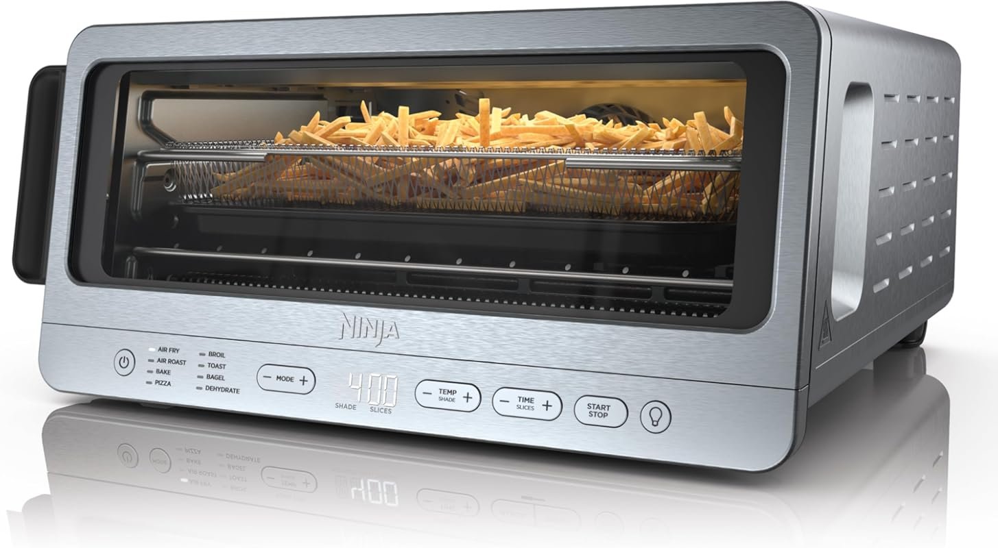 Ninja 8-in-1 Air Fryer Toaster Oven Combo with Flip-Up Storage, 1800W,