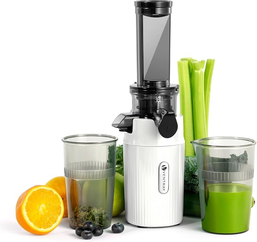 Ventray Ginnie Mini Cold Press Juicer – Small Slow Masticating for Fru
