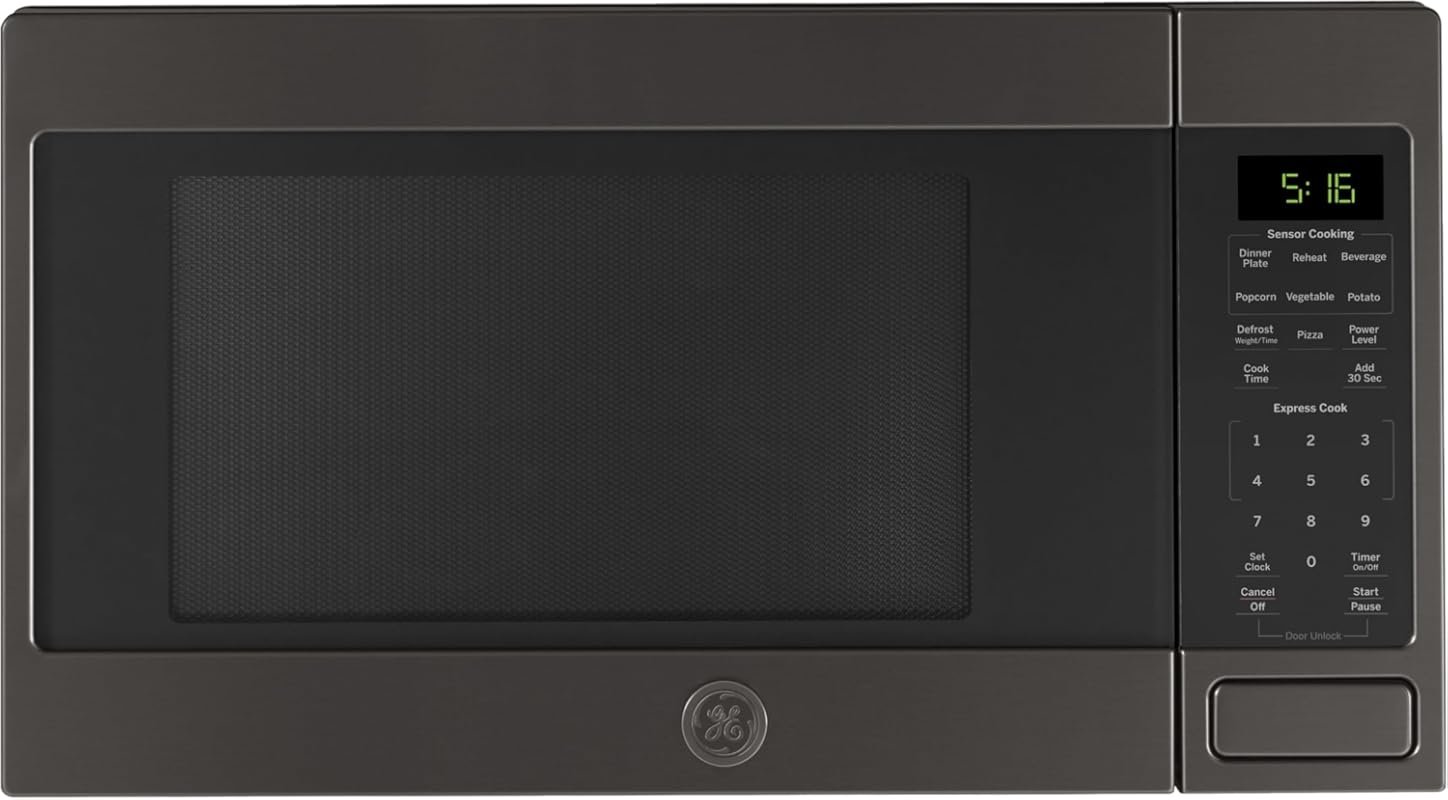 GE Countertop Microwave Oven with 1.6 Cu Ft Capacity and 8 Auto Settin