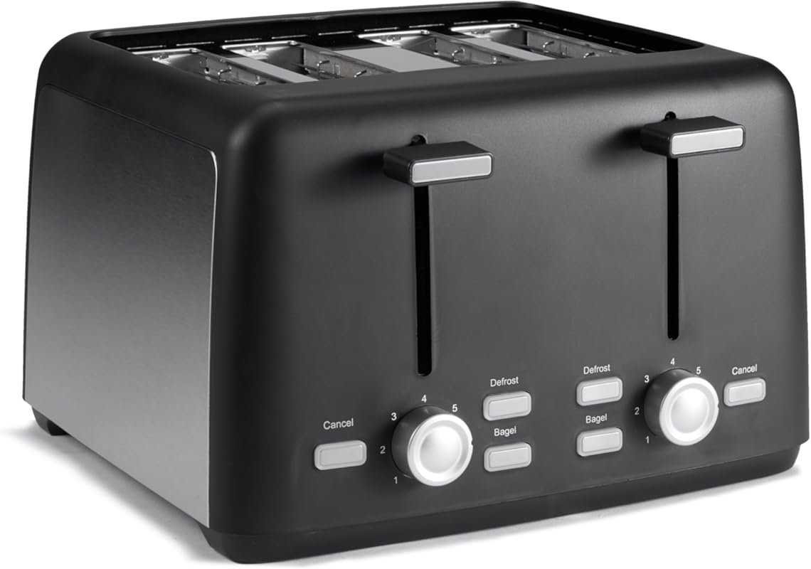 Amazon Basics 4-Slice Toaster with Extra Wide Slots, 7 Browning Settin