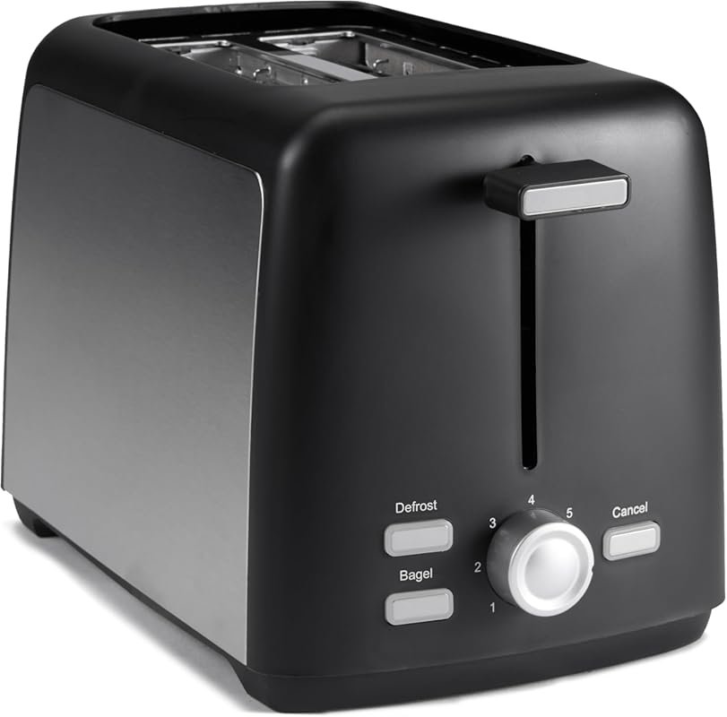 Amazon Basics 2-Slice Toaster with Extra Wide Bagel Slots & 7 Browning