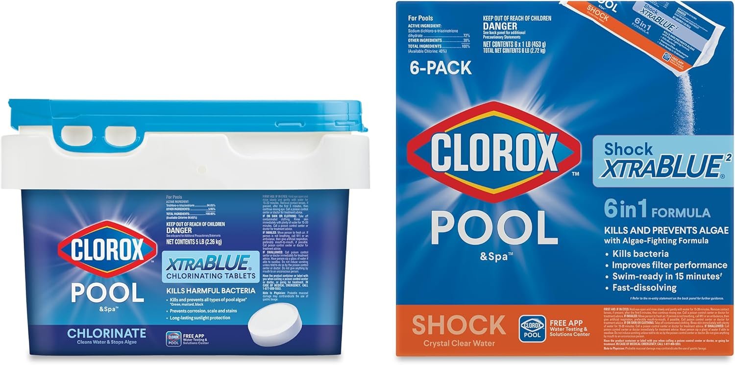 Clorox Pool&Spa XtraBlue 3” Chlorinating Tablets & XTRABLUE Shock Bund