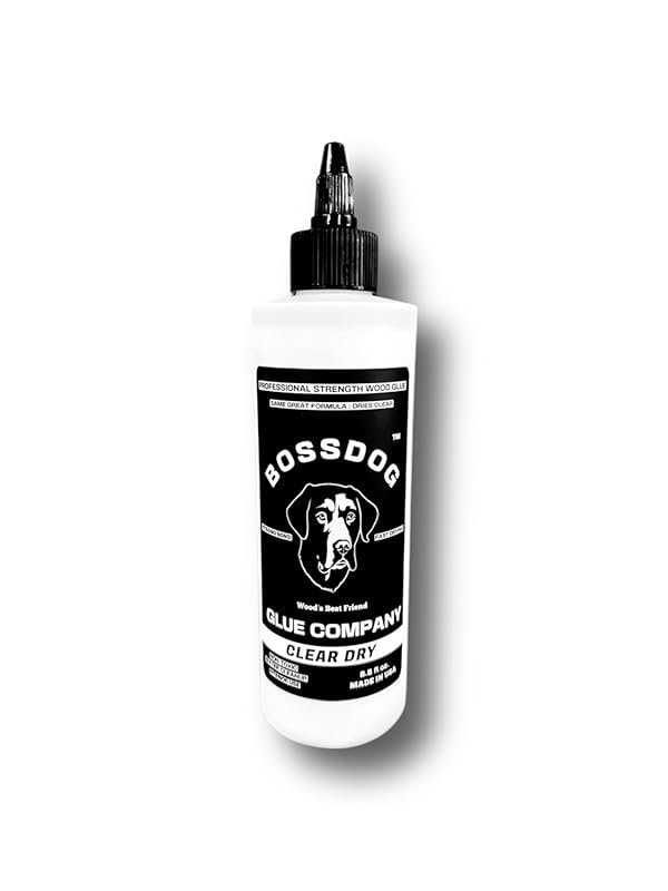 BOSSDOG Clear Dry Wood Glue 8.5 fl oz: Strong Bond, Fast Drying, Food-