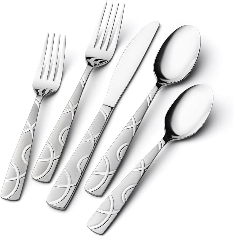 HIKAA Premium 20PCS Stainless Steel Cutlery Set for 4 – Modern Mirror 