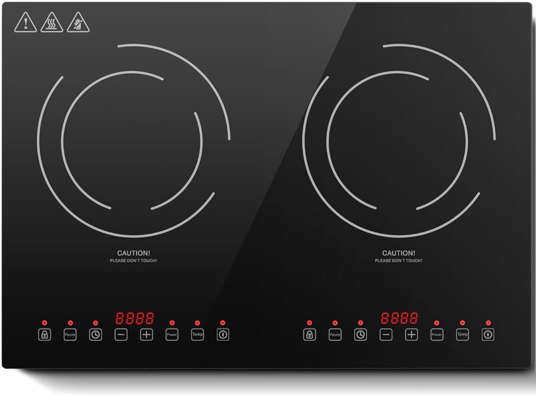 1800W Sensor Touch Induction Cooktop with 2 Burners, 9 Power Levels & 