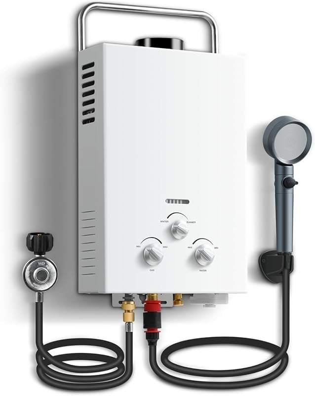 Portable Propane Tankless Water Heater 1.58GPM 6L Outdoor Instant Hot 