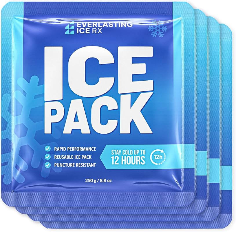Rapid Performance Reusable Ice Packs 4-Pack, 12+ Hour Cooling for Camp