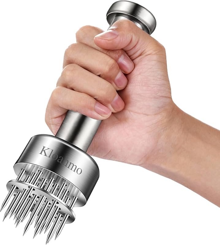 Stainless Steel Meat Tenderizer with 21 Sharp Needles for Tenderizing 