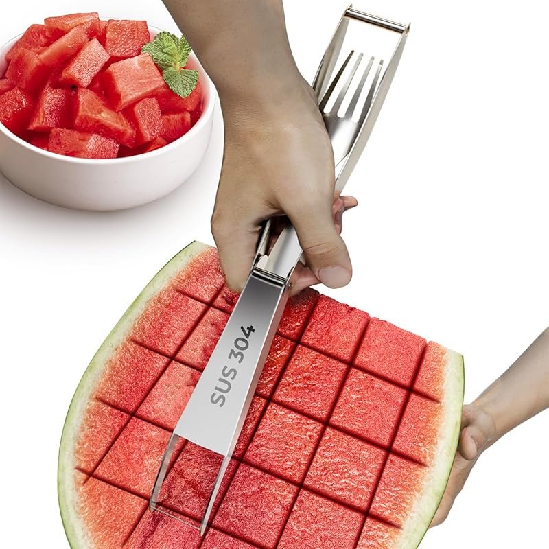 CripsTaste Watermelon Cutter with Retractable Fork, 2-in