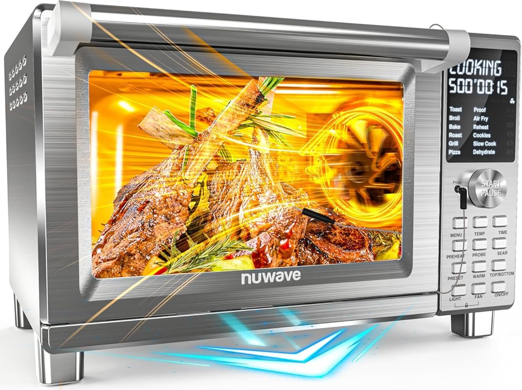 Nuwave Bravo XL Pro Air Fryer Toaster Oven with Grill Combo, Ultra-Fas