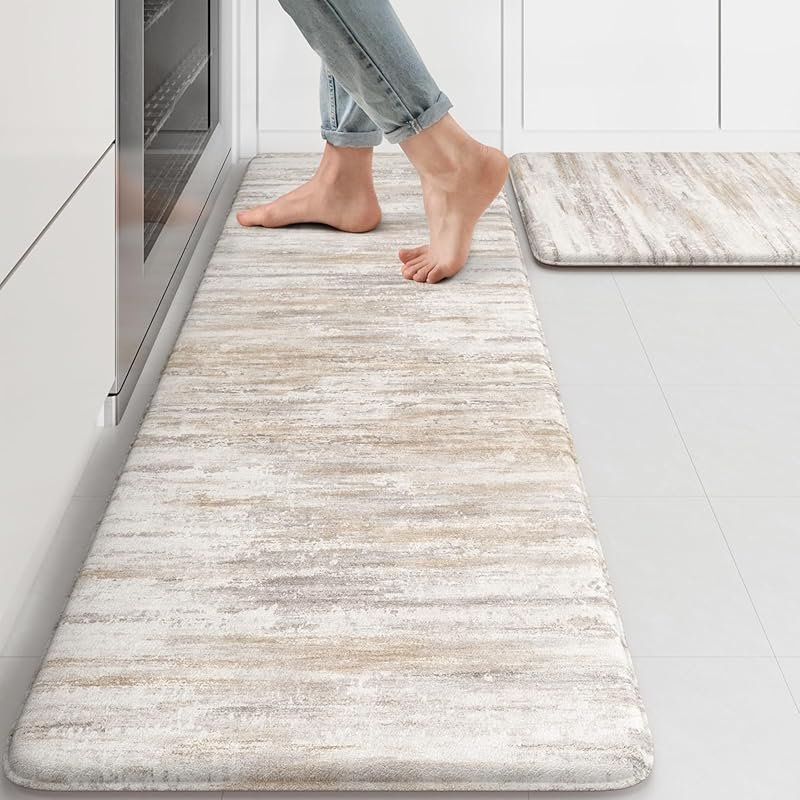 KIMODE Anti Fatigue Kitchen Mats – Memory Foam Cushioned Rugs, Non-Sli