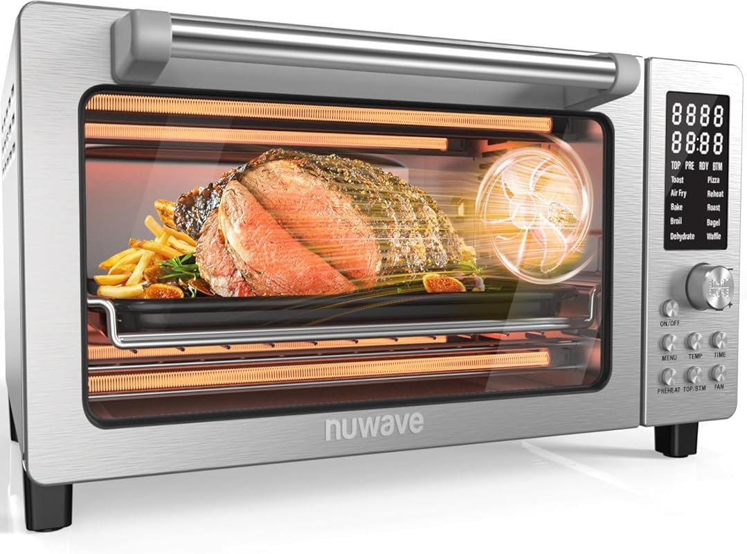 Nuwave Bravo Pro Smart 21QT Toaster Oven Air Fryer, 10 Functions, 1800