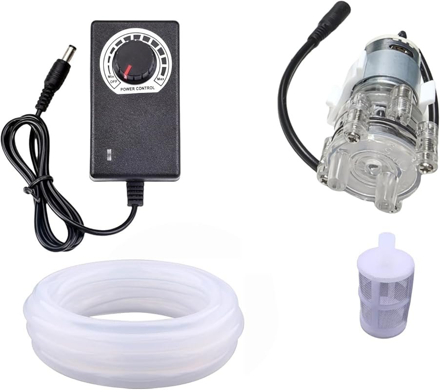 Food Grade Diaphragm Water Pump with 13ft Silicone Tube, 0.53gal/min F