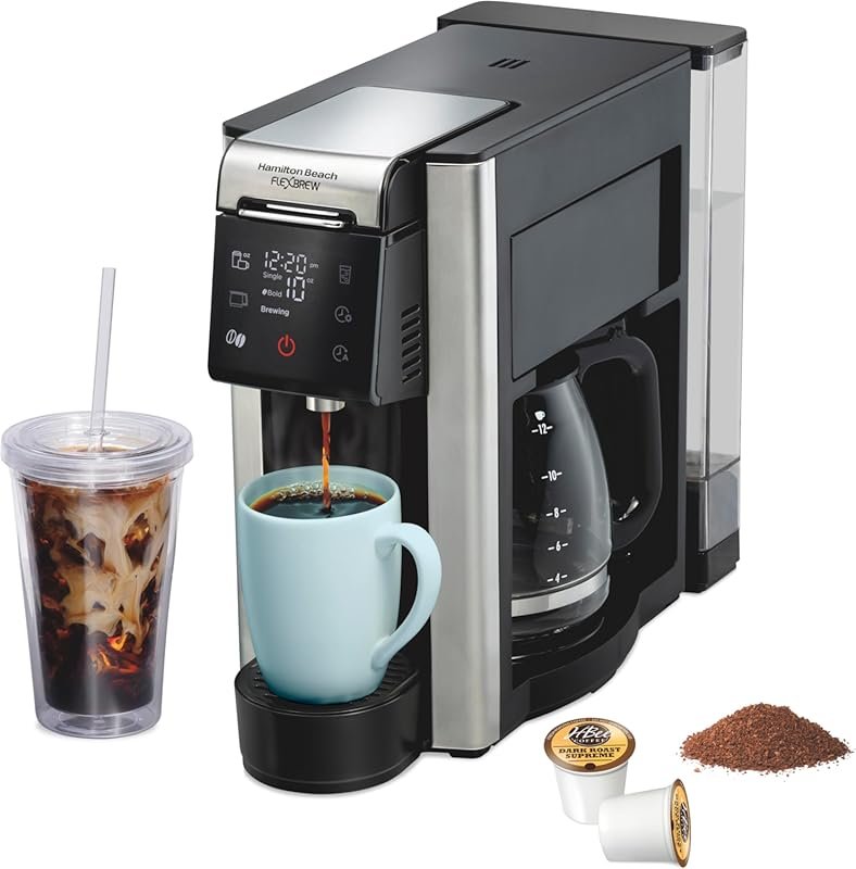 Hamilton Beach FlexBrew Advanced 5-in-1 12-Cup Drip & Single Serve Hot