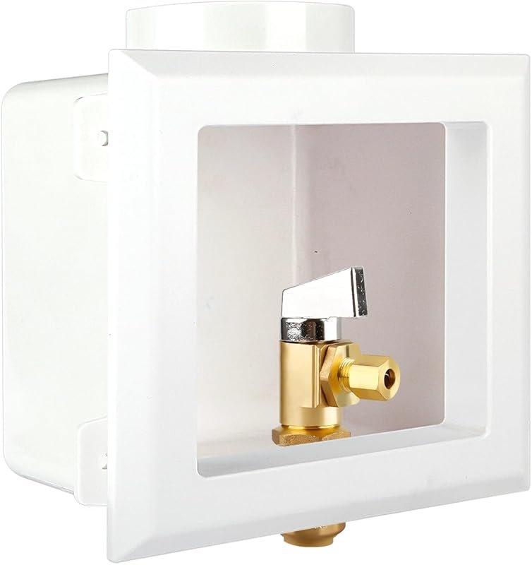 Ice Maker Outlet Box with Center Drain, 1/2