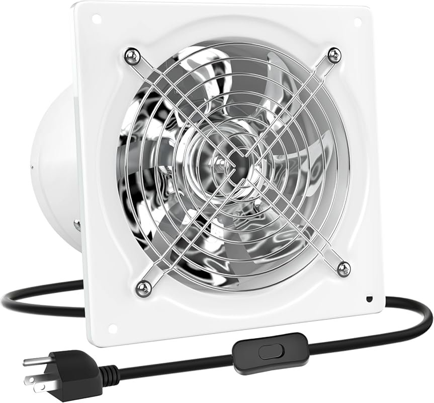 HG Power 10 Inch Exhaust Fan, 988 CFM Wall Mount Kitchen Vent with Swi