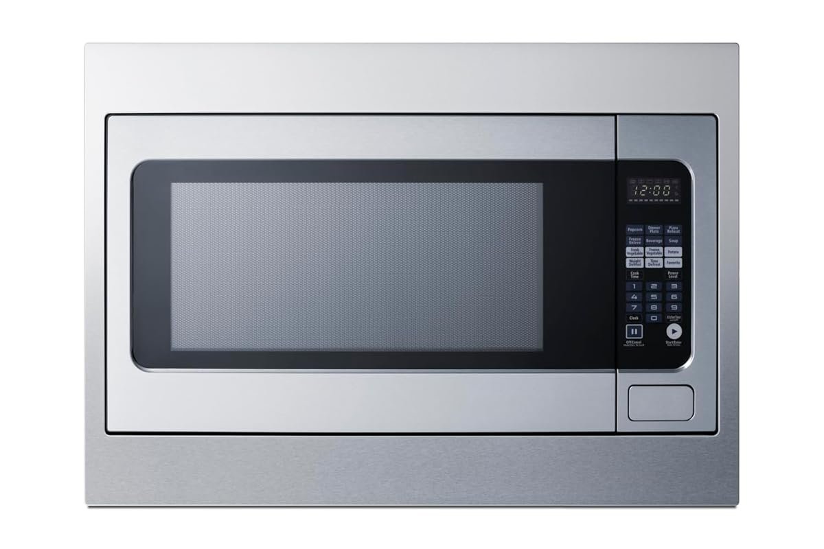 Summit 27-Inch Built-in Microwave with Trim Kit, 2.2 Cu.Ft., Stainless