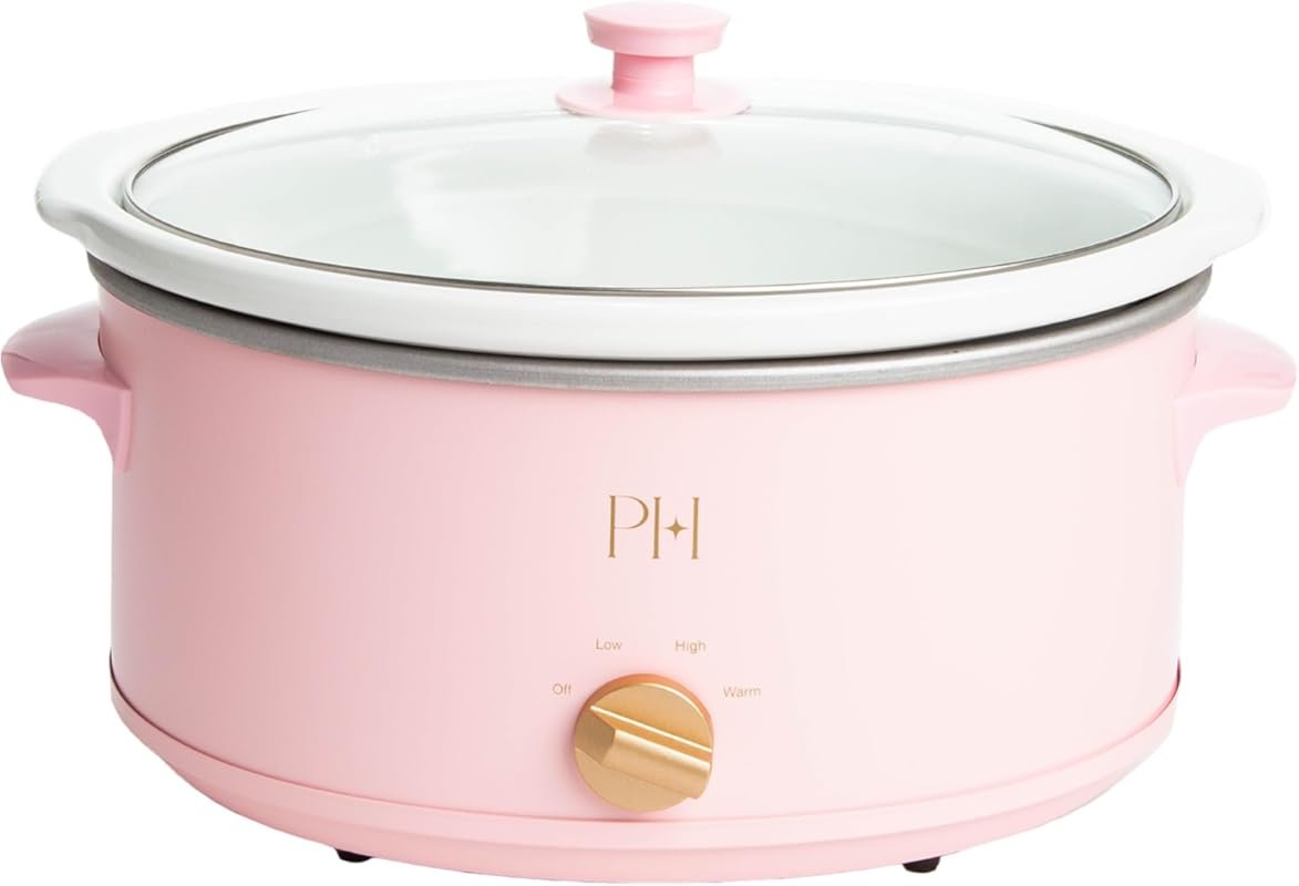 Paris Hilton 6 Quart Manual Slow Cooker with Three Settings & Nonstick