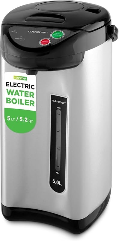 NutriChef 5.2 Qt Electric Water Kettle with 5 Temp Settings, Safety Lo