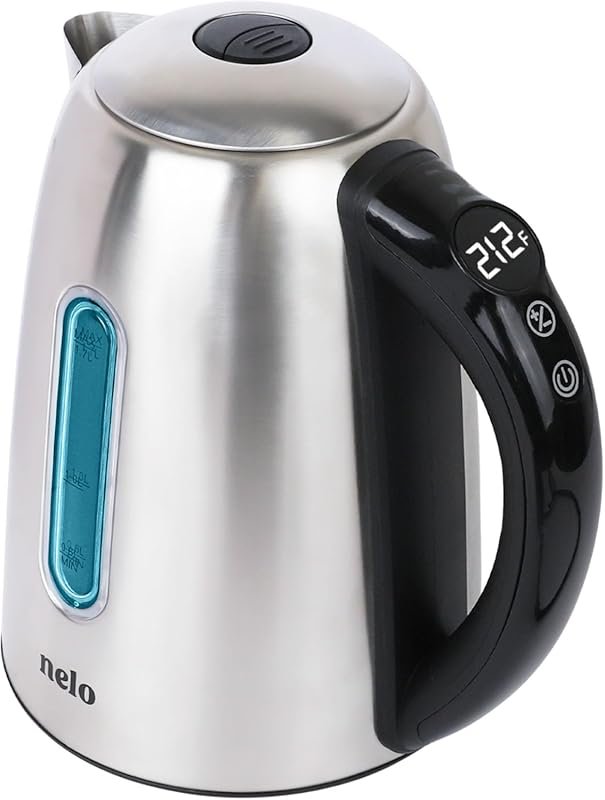 NELO 1.7L Electric Kettle with 7 Temp Presets & Digital Display