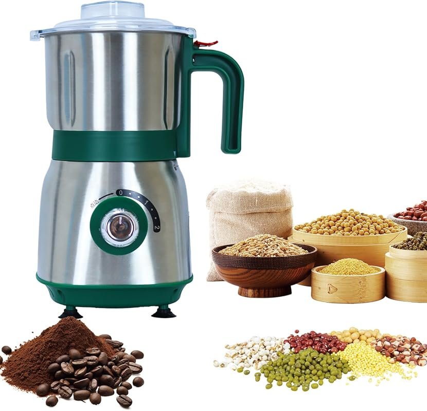 500W Electric Nut & Spice Grinder with 3 Blades & Filter (Green)