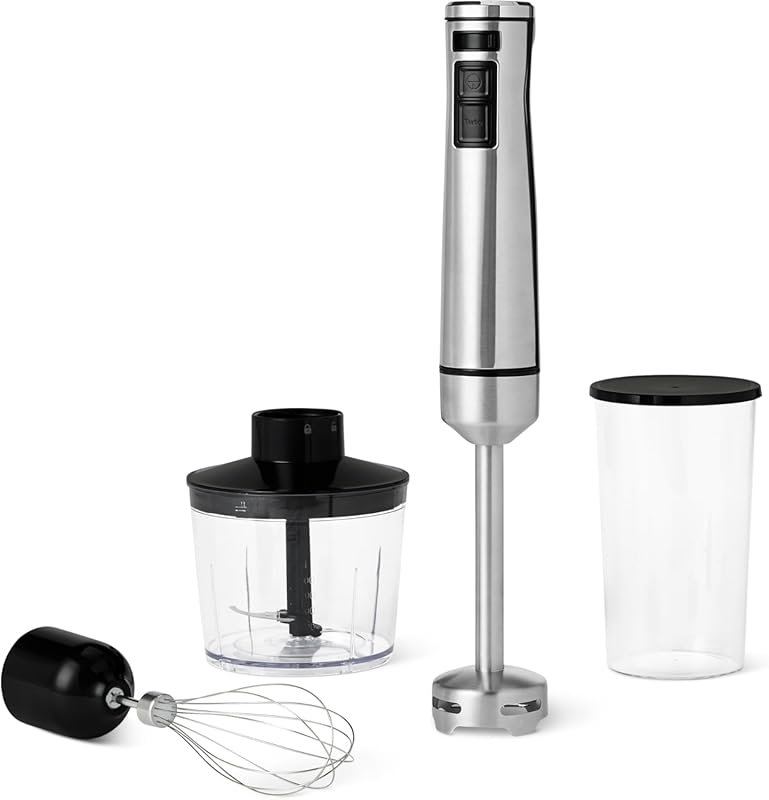 Amazon Basics 500W Multi-Speed Immersion Hand Blender with Attachments