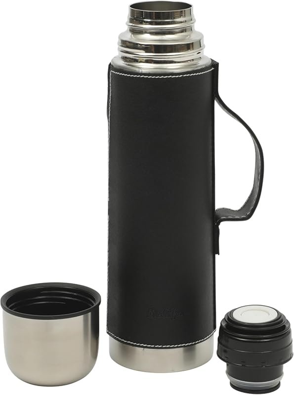 Mr. Coffee 23 oz Stainless Steel Thermal Bottle with Leatherette Sleev
