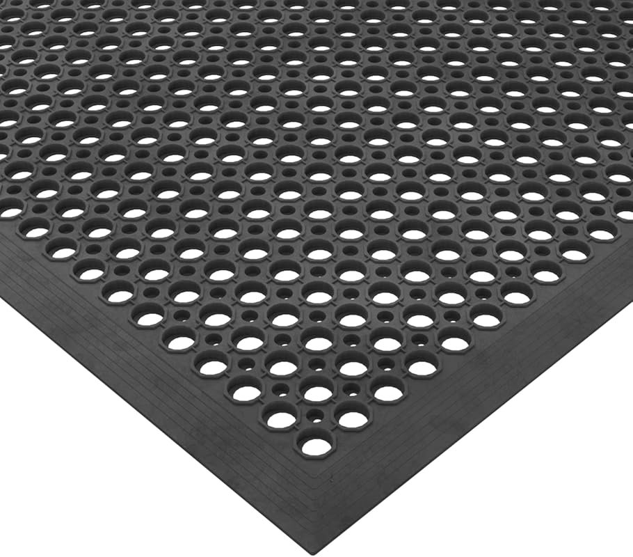 Ottomanson Heavy Duty Rubber Mat, Non-Slip & Waterproof Anti-Fatigue M