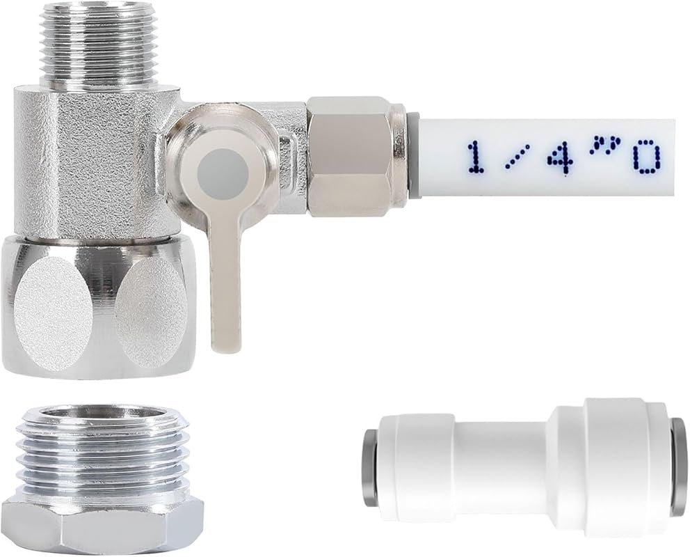 Brass Feed Water Adapter for Refrigerators, Ice Makers & RO Systems