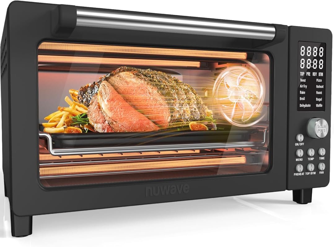 Nuwave Bravo Pro 21QT Smart Air Fryer Toaster Oven, 10-in-1, Quicker C