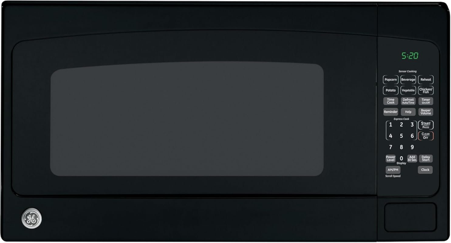 GE 2.0 Cu Ft 1200W Microwave with 8 Auto Settings & Child-Lock, Black