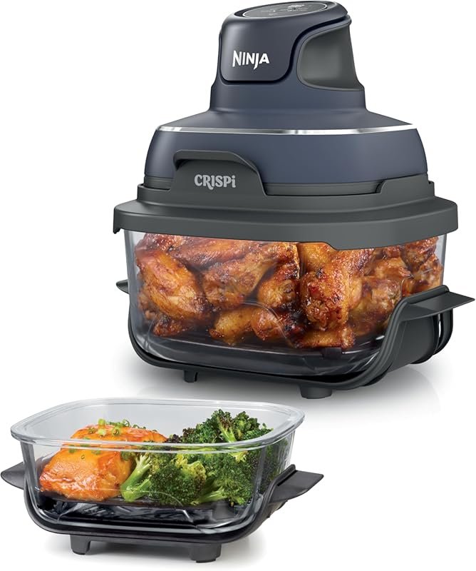 Ninja Crispi 4-in-1 Glass Air Fryer, 450°F, Non-Toxic, Microwave & Dis