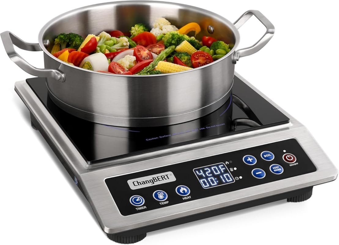 ChangBERT Enhanced Induction Cooktop, 1800W Max Power Large Coil Burne