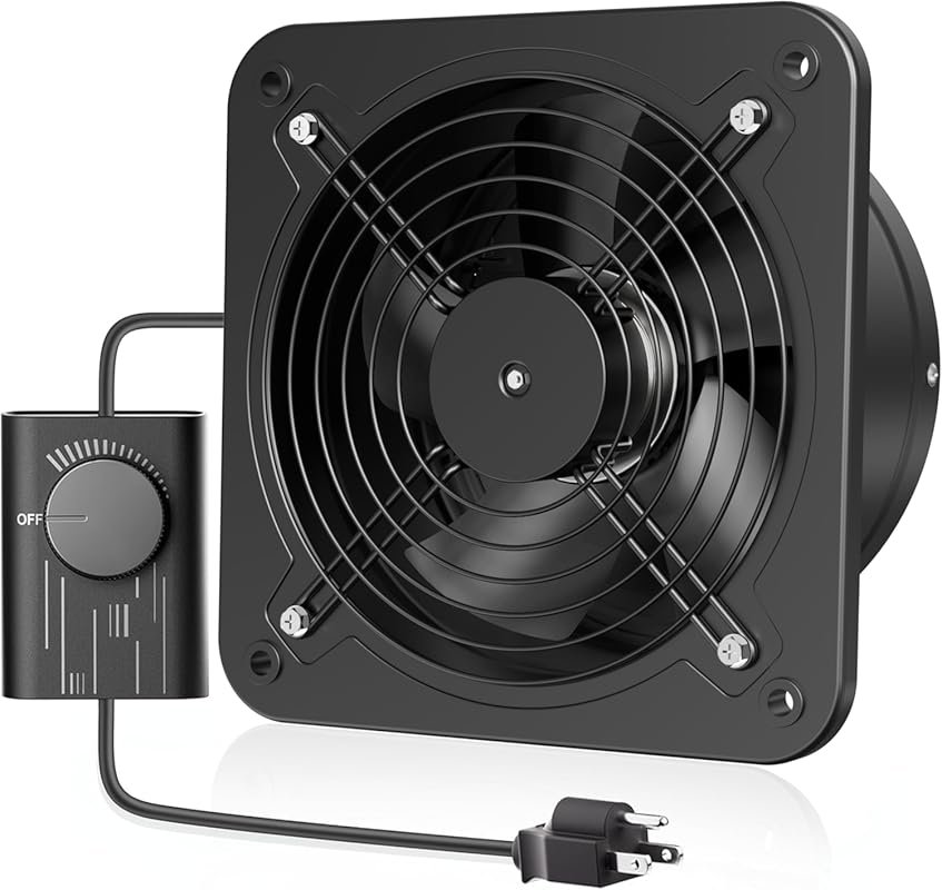 HG Power 10 Inch Exhaust Fan with Speed Controller, 988 CFM Kitchen Ve