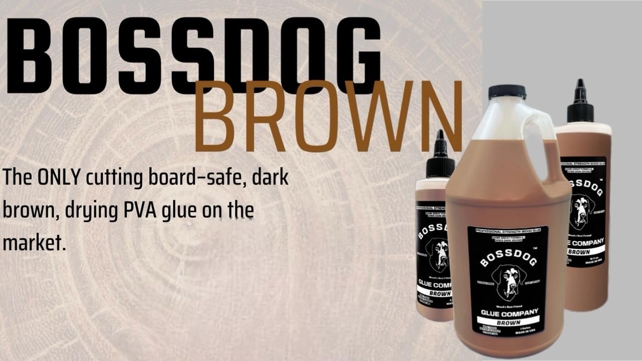 BOSSDOG Brown Wood Glue: Strong Bond, Fast Drying, Dries Dark Brown fo