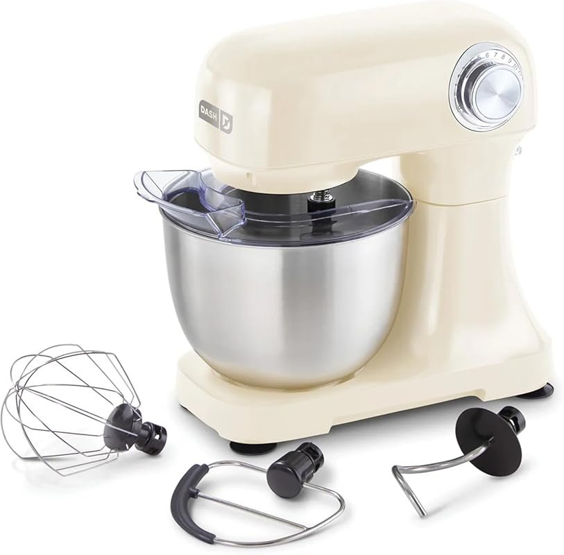 Dash 3.5QT Tilt-Head Stand Mixer with Stainless Steel Bowl for Baking