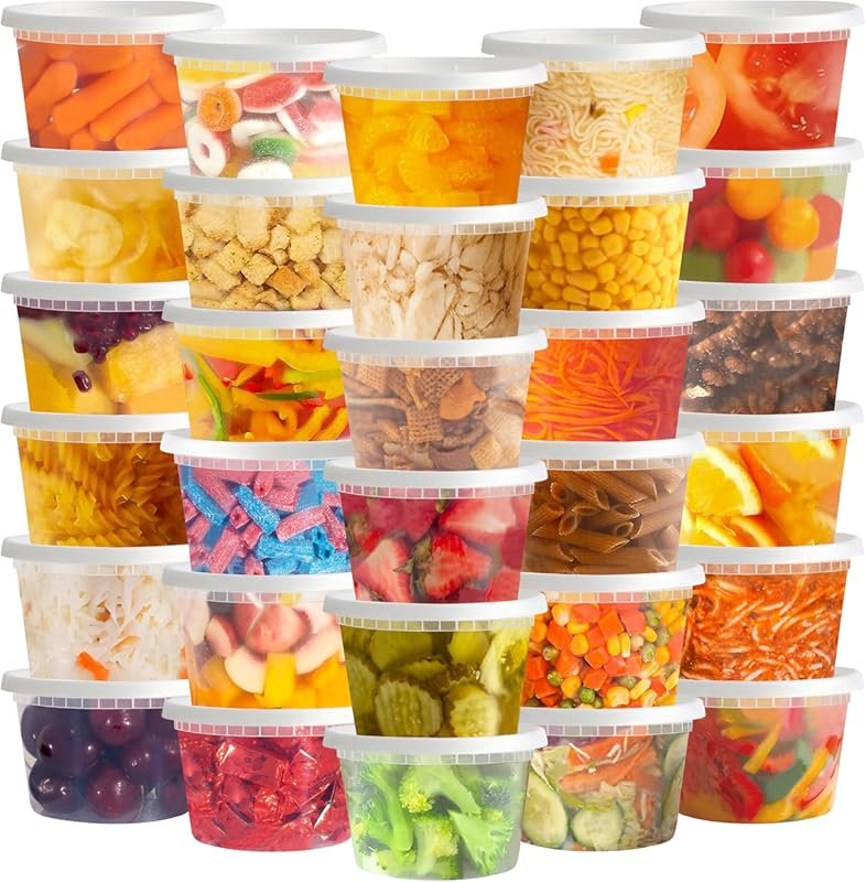TashiBox 50-Pack 16 oz Clear BPA-Free Airtight Meal Prep Containers wi
