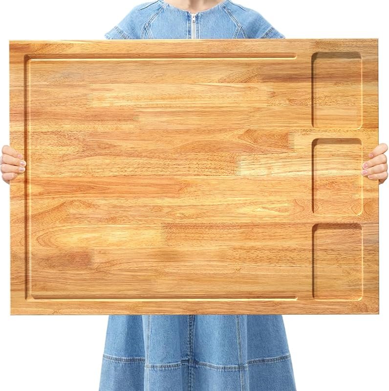 32x23.5in Extra Large Wooden Cutting Board with Detachable Legs & Juic