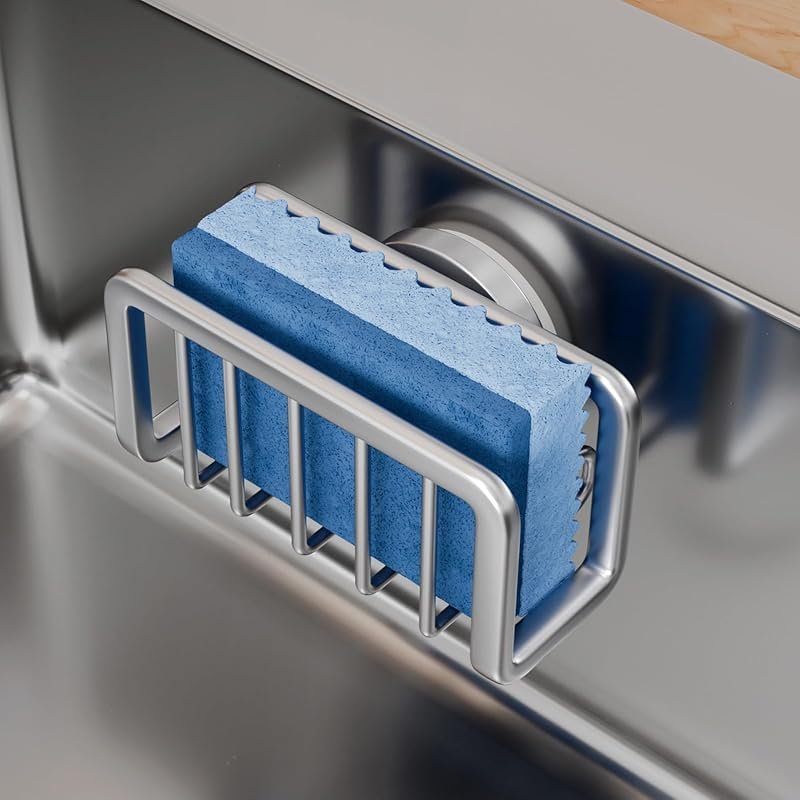 TAILI Aluminum Sponge Holder with Strong Suction Cup, Removable Rustpr